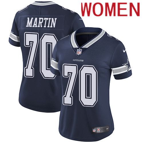 Women Dallas Cowboys 70 Zack Martin Nike Navy Vapor Limited NFL Jersey